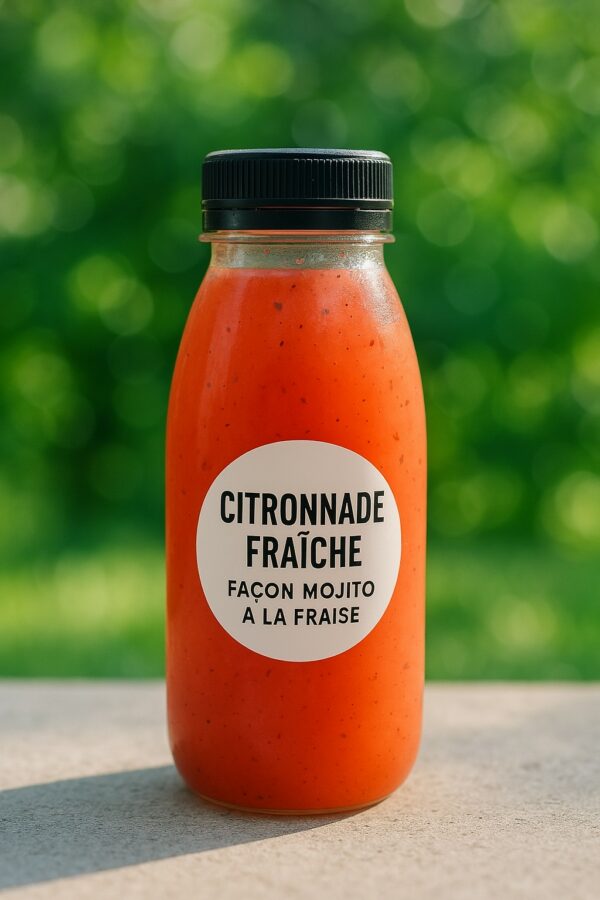 Citronnade fraiche à la fraise et à la menthe
